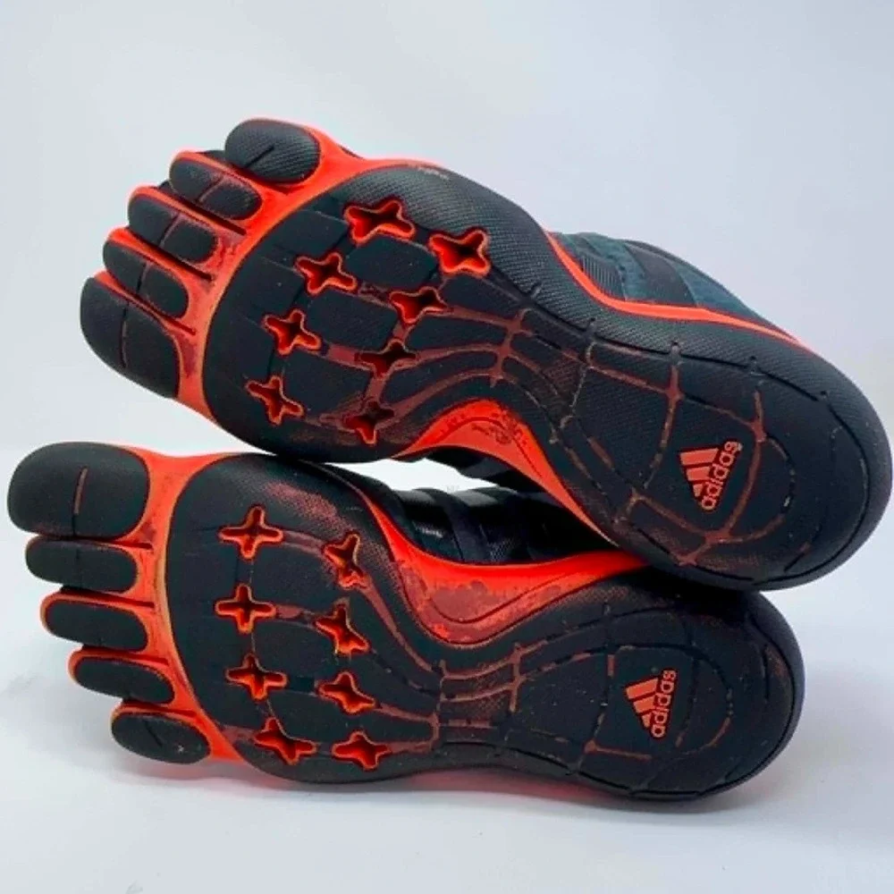 Adidas Adipure Trainer FiveFingers Shoes Mens 9 Black Gray Red Toe Running